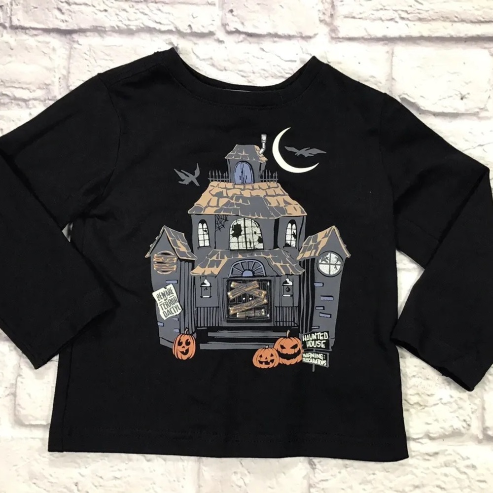 Fierce Frank Halloween Peek a boo Haunted House Longsleeve T-Shirt, 12M